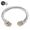 UNY Bangle Twisted Cable Wire Dragon Bracelet Fashion Free Ship Designer Brand Vintage Bangles Christmas Women Cuff Bra 240327