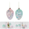 Decorative Figurines 2Pcs Easter Eggs Hanging Ornaments Glass Props