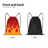 Red Hot Fire Racing Flames TrawString Sac à dos Sac de sport pour femmes Men Training Sackpack G1SX #