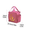 Lettre en or Imprimé sac thermique rembourré Sac à lunch à came extérieur sac Bento Bento Ice Cold Ice C8AU #