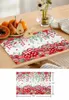 Table Mats Valentine'S Day Red Heart Leaves Rose Mat Wedding Holiday Party Dining Placemat Kitchen Accessories Napkin