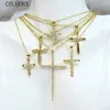 Kedjor 10 stycken Cross Pendant Necklace Gold Chain Fashion Jewelry Gift Women Summer