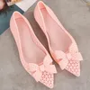 Casual Shoes Window Style Hollowed Bow-knot Pointed Toe Loafers Woman Slip On Jelly Sandals Women Outside Antiskid Cut Out Flats Mujer