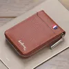 2022 Nouveau portefeuille court pour hommes petit porte-carte multifonctionnel PU Busin Zipper Purse Fi de haute qualité Casual v9sY #