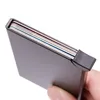 Zovyvol Niestandardowa nazwa Busin Portfel Pochodnik RFID Aluminiowe pudełko sprawa Karta obudowy Uchwyt Karta Case Automatyczne wyskakujące wyskakujące karty bankowe A6VN#