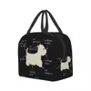 Westie Dog Anatomy Sac à lunch Femmes Cooler chaud isolé Bento Box pour l'école étudiante West Highland White Terrier Sacs à lunch U9AU #