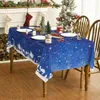 Tischdecke, blau, Weihnachtsdekoration, Tisch, rechteckig, für Winter, Zuhause, Abendessen, schmutzabweisend, Tischdecke für Hochzeit, Party, Dekoration, Y240401