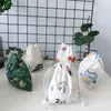 Cott Linen Floral Storage DrawString Bag Kvinnor Finish förvaringspåse Söt makeup Väska Julgåva Candy Jewelry Organizer D6ll#