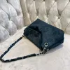 Bolsa de travesseiro de camurça falsa para mulheres bolsa de designer de luxo e bolsas 2023 novo no vintage diamd treliça corrente ombro crossbody d8Hn #