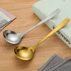 Spoons Korean Stainless Steel Thicken Spoon Large Long Handle Soup For Pot Ladle Home Kitchen Tableware Cooking Utensils
