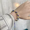 Braccialetti con ciondoli Bracciale con cordino intrecciato di colore ucraino fatto a mano per donna Uomo Corda gialla blu Coppia gioielli regali