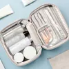 Cosmetic Bags Portable Bag Large Capacity Makeup Zipper Toiletry Detachable Pouch With Brushes Compartment For Women And Girl