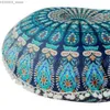 Poduszka/poduszka dekoracyjna 43 cm okrągłe poduszka pudełko Mandala Bohemian Cushion Count Count Countion Home Y240401