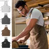 Tabliers High Brand Men Femmes épaisses toile Denim Bib tablier Cuisine de cuisine Atelier de travail lourd Tableau maison Accessoires de cuisine Y240401