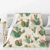 Cobertores Vintage Cactus Cobertor Quente Leve Soft Plush Throw para Quarto Sofá Sofá Camping