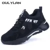 Casual Shoes Men With Steel Toe Cap Anti-smash Work Sneakers Light Puncture-Proof Indestructible Drop