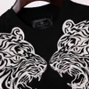 T-shirt da uomo girocollo a maniche corte primavera/estate Philippe Pullan alla moda con personalità dominante e T-shirt da uomo con testa di tigre a diamante caldo in PP di alta qualità