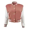 Y2K Baseball Mäntel Mode Herbst Kurze Jacken Für Frauen Patchwork Taste Abgeschnitten Mantel Streetwear Bomber Jacke Chaquetas 240322