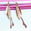 Dangle Earrings Purple Gold Women's Personalized Tassel Colored Earhook 585 Russian Plated 14K Rose Fashion Trend