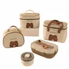 Torba na lunch skórzana niedźwiedź Dzieci Bento Bento torebka dla dzieci izolowana termiczna chłodnica z stołową kubek piknikowy s8jb#