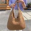 Borse a tracolla da donna Casual Paglia di vimini intrecciata Borsa da donna fatta a mano Borse da donna di grande capacità Summer Beach W6kY #