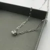 Ciondoli Cubo quadrato in argento sterling 925 con collana di diamanti Collana classica Dinhvan da donna Francia Parigi Regalo di nozze