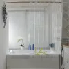 Zasłony prysznicowe 4set 180cmx180cm z tworzywa sztucznego Peva Wodoodporna zasłona przezroczysta biała przezroczysta łazienka z haczykami