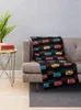 Blankets MIATA PATTERN BLACK Throw Blanket For Sofa Hairy Soft Plush Plaid