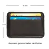 Echte lederen kaarthouder Slim Busin Card ID Holder creditcard credit case dunne kleine portemonnee voor mannen kaarthoudersticker zwart 05n8#