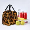 Padrão de ponto de leopardo isolado almoço sacos de pele animal portátil Ctainer Cooler Bag Lunch Box Tote Beach Picnic Girl Boy 14vw #