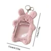 Ins Cute Cat Rabbit Card Holder Pendant Plush Case Carto Student ID Card Cover med nyckelring Korean Statiery Display G7GJ#