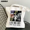 Lana Del Rey Imprimé Fans Sacs Épaule BagWomen Shopper Shop Sacs Filles Carto Toile Fans Sac À Main Haute Capacité Sac Fourre-tout q6p3 #