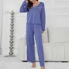 Kvinnors sömnkläder kvinnor plus storlek flickor pyjama set mode hemkläder höst vinter sömlös natt pajamas set fast färg tjockare sammet
