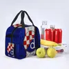 Sacos de armazenamento Personalizado Croácia Futebol Almoço Saco Frio Caixa Isolada para Mulheres Crianças Escola Trabalho Picnic Food Tote