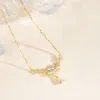 Chinese Brand Pure Silver Luxury Zircon Water Droplet Necklace for Women with Delicate and Luxurious V-neck Wear, Elegant Collarbone Chain Provides Free Gift Box