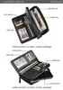 Vintage Men's LG Mobile Phe Phe Bag Busin Leather Multi Functi High Captise Zipper Wallet avec courroie main U6QL #