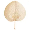 Dekorativa figurer 10st Pure Handmade Diy Heart Shaped Bamboo Woven Fan Summer Cooling Chinese Style Hand fans Bröllopsartiklar