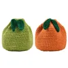 Sac femme crochet sac à main cordon de serrage en laine forme Orange mignon pochette de fruits quotidien pour les filles femmes