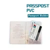2pcs Travel Travel Passaporte de sujeira à prova d'água Cobertador de passaporte Carteira transparente PVC PVC Titulares de cartões de crédito Busin Coloque de cartão