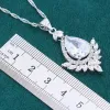 Наборы ювелирных изделий Noble Sier для женщин, вечерние браслет с белым топазом, серьги, кольцо, свадебное ожерелье, рождественская бесплатная подарочная коробка