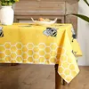 Bordduk Summer Yellow Bee Rectangle Tracloth Holiday Party Decorations Återanvändbart vattentätt bordsskydd för kök matsalduk Y240401