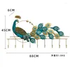 Hooks Chinese Style Creative Light Luxury Iron Peacock Wall Household Bedroom Aisle Fashion Key Hanger Deco Porte