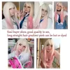 Wigs HOUYAN Long straight hair synthetic wig girl pink white gradient bangs cosplay Lolita party heatresistant wigs