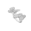 Classic Clover Diamond Butterfly Rings Designer of Woman Man Love Gold Siery Chrome Heart Ring Valentines Mothers Gift