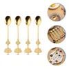 Coffee Scoops 4 Pcs The Crown Spoon Cake Teaspoon Sugar Spoons Stirring Stainless Steel