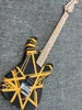 OEM-E-Gitarre, Black and Yellow EV Stripe Series H-Gitarre, Ahorngriffbrett, Floyd Rose-Tremolo-Brücke