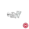 Stud Cupings Mc Pentientes Plata 925 STERLING Gümüş Düz Piercing Kadınlar için 1 adet iplik kıkırdak kupring kızın mücevher hediyeleri