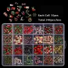 Decorations 240pcs Nail Art Christmas Alloy Rhinestones 3D Nail Art Decorations Charms Glitter Fake Nails Accessories Manicure Nail Supplies