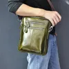 Qualité d'origine en cuir mâle épaule Casual Menger sac vert Fi Cross-body sac 10 "Pad fourre-tout Mochila sac cartable 5010-g i5Fl #