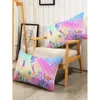 Datura Home Set 4 Pezzi Lenzuolo con Angoli e Piatto Ragazza Arcobaleno Rosa Coda di Sirena Stampa 1+2 Federe (Rainbow Full), Misura Intera 205,74 X 246,44 Cm